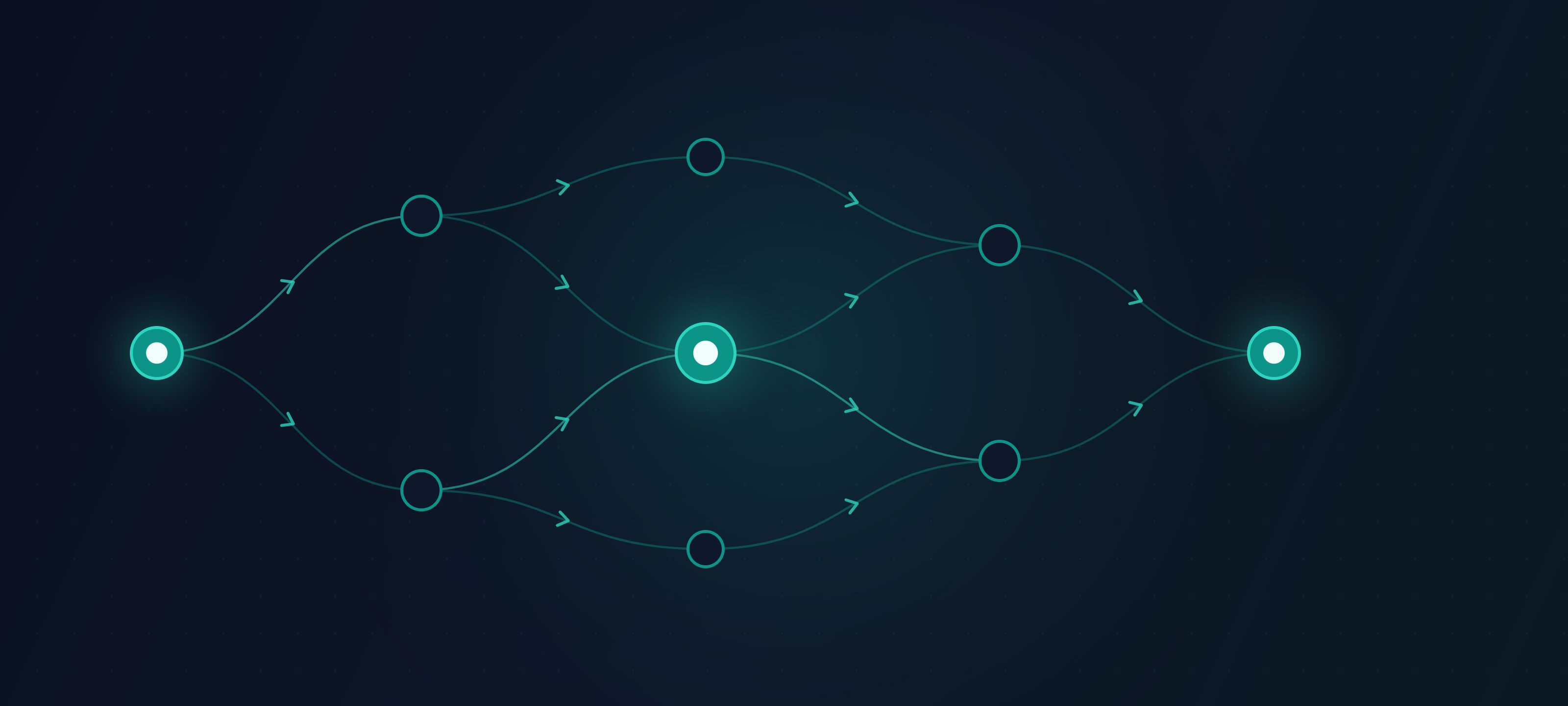 Connected flow network diagram